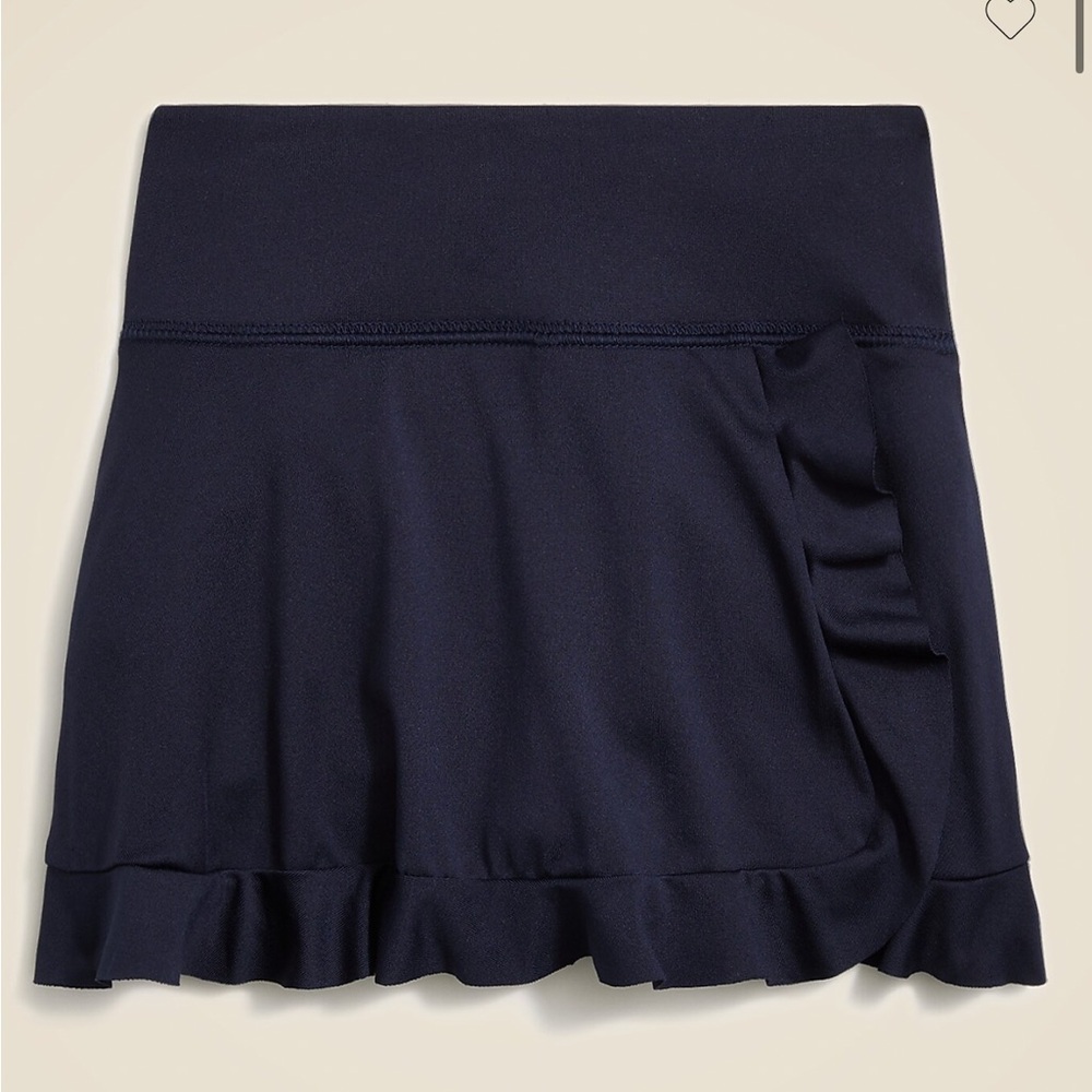 New with tags J.Crew blue navy Pink Ruffle skort shorts in performance jersey